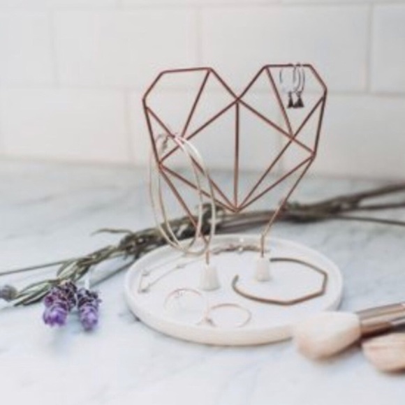 Coxet wire heart ceramic jewelry holder - NWT - Picture 4 of 7